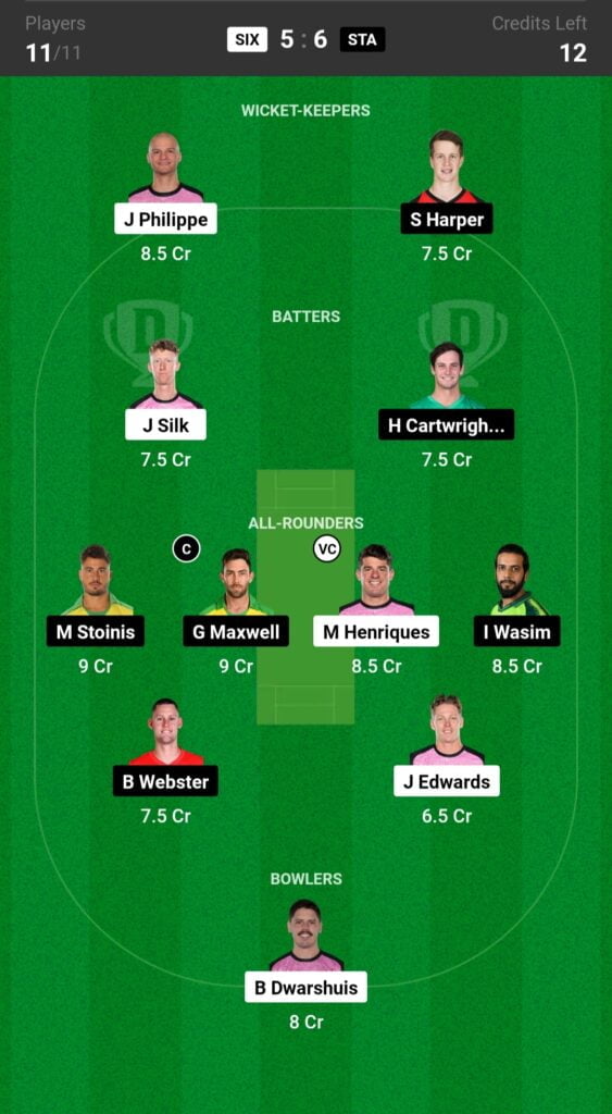 SIX vs STA Dream11 Prediction